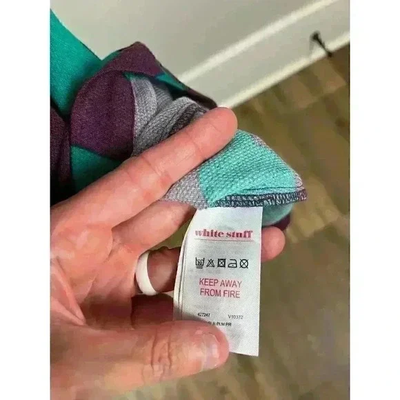 White Stuff UK Women's Midi Dress Size 16UK Purple Teal Pockets Half Sleeve L - Picture 10 of 12